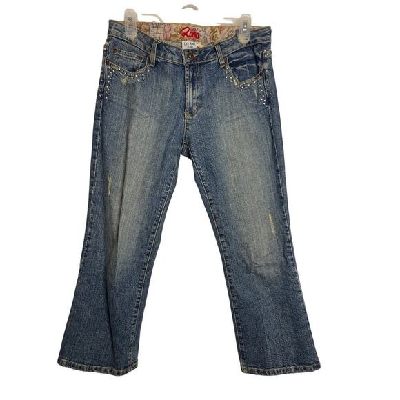 Leo Roma Jeans Denim - Y2K Leo Roma Low Rise Distressed Studded Juniors Capri Jeans Women's Size 11